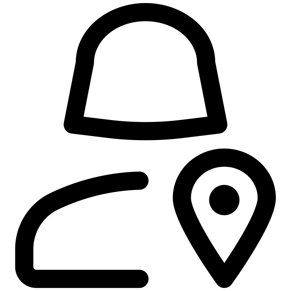location shared among the peers of the group online icon