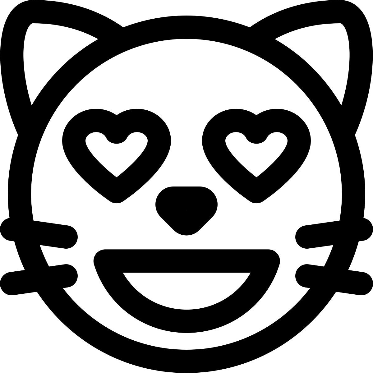 lovable heart eyes emoji smiling cat face icon