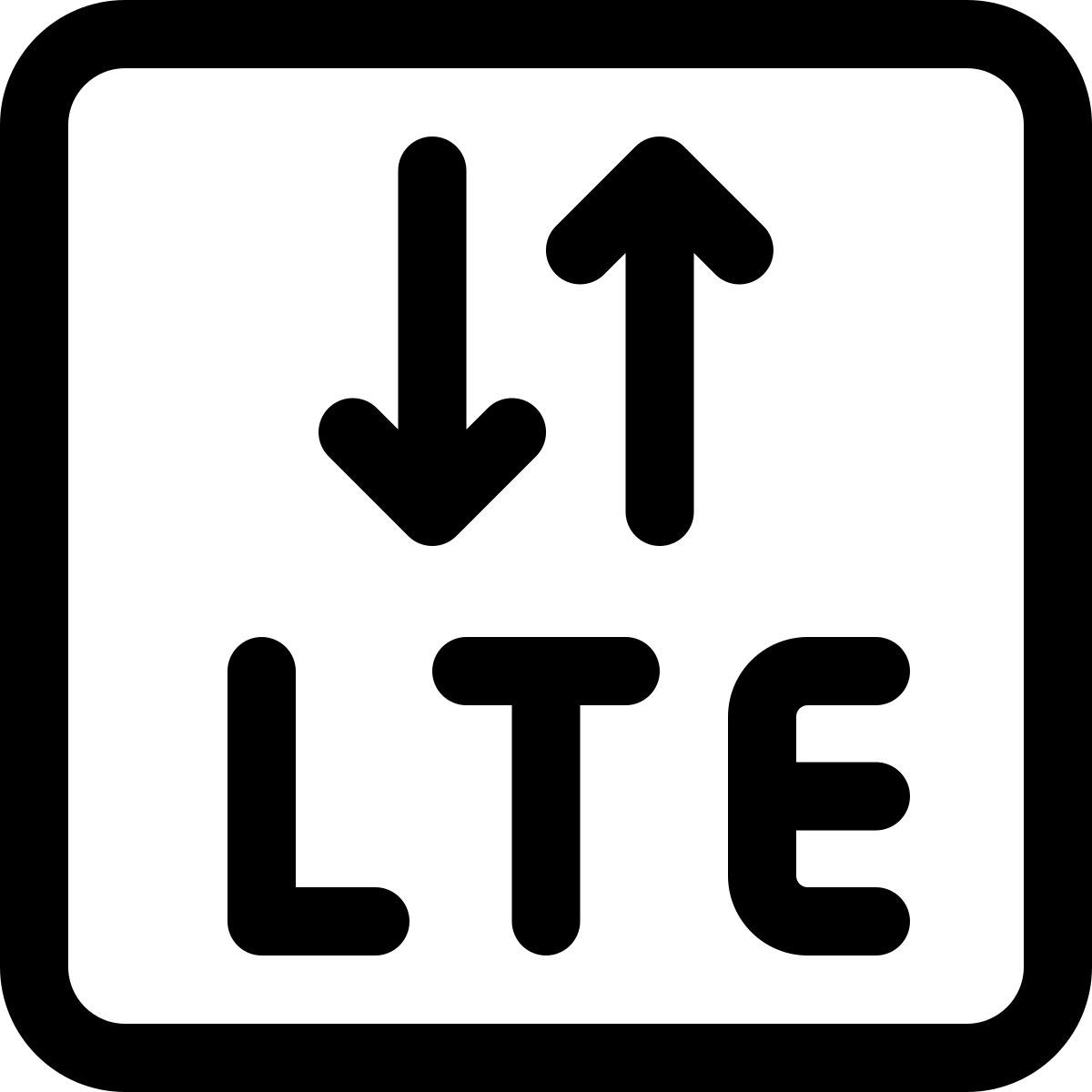 connettività mobile lte esterna con frecce su e giù per il trasferimento dati rete regolare tal revivo icon