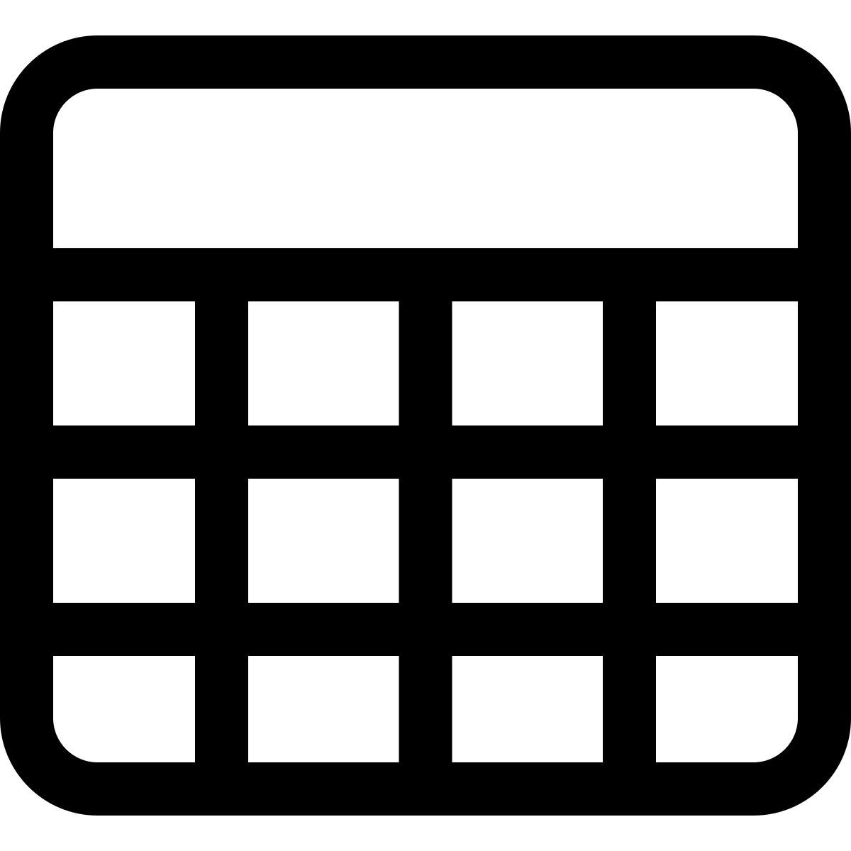 make table in document or spread sheet icon
