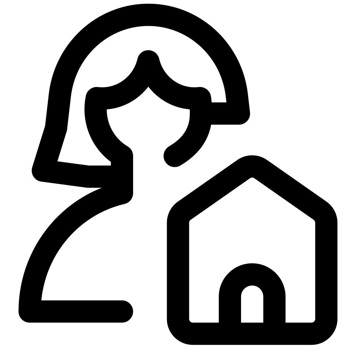 monitoring the single user work online from home icon