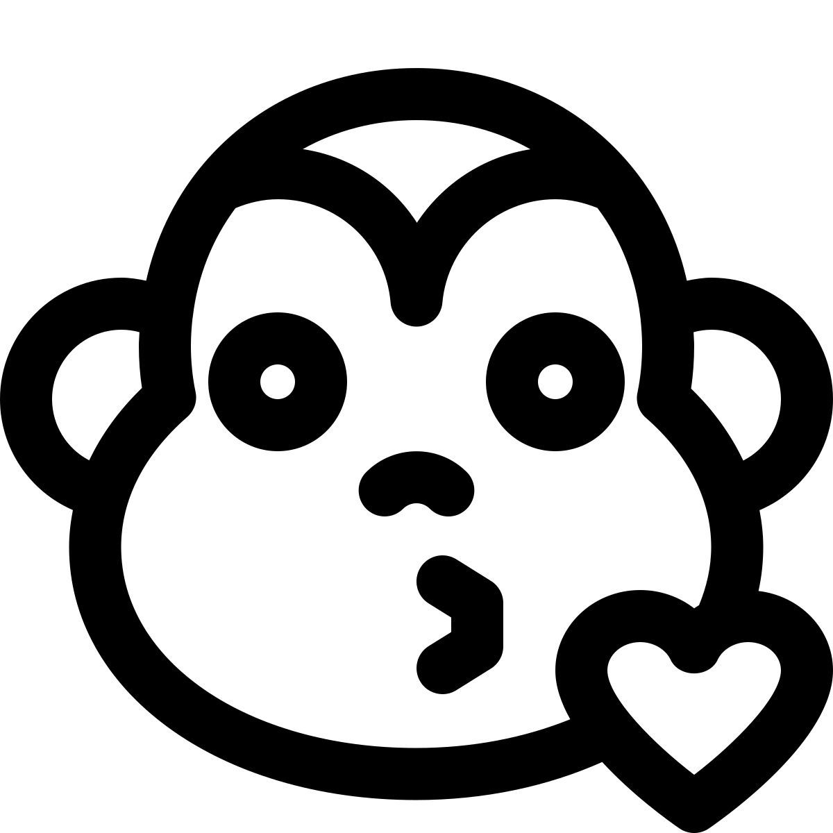 monkey blows a kiss pictorial representation emoticon icon