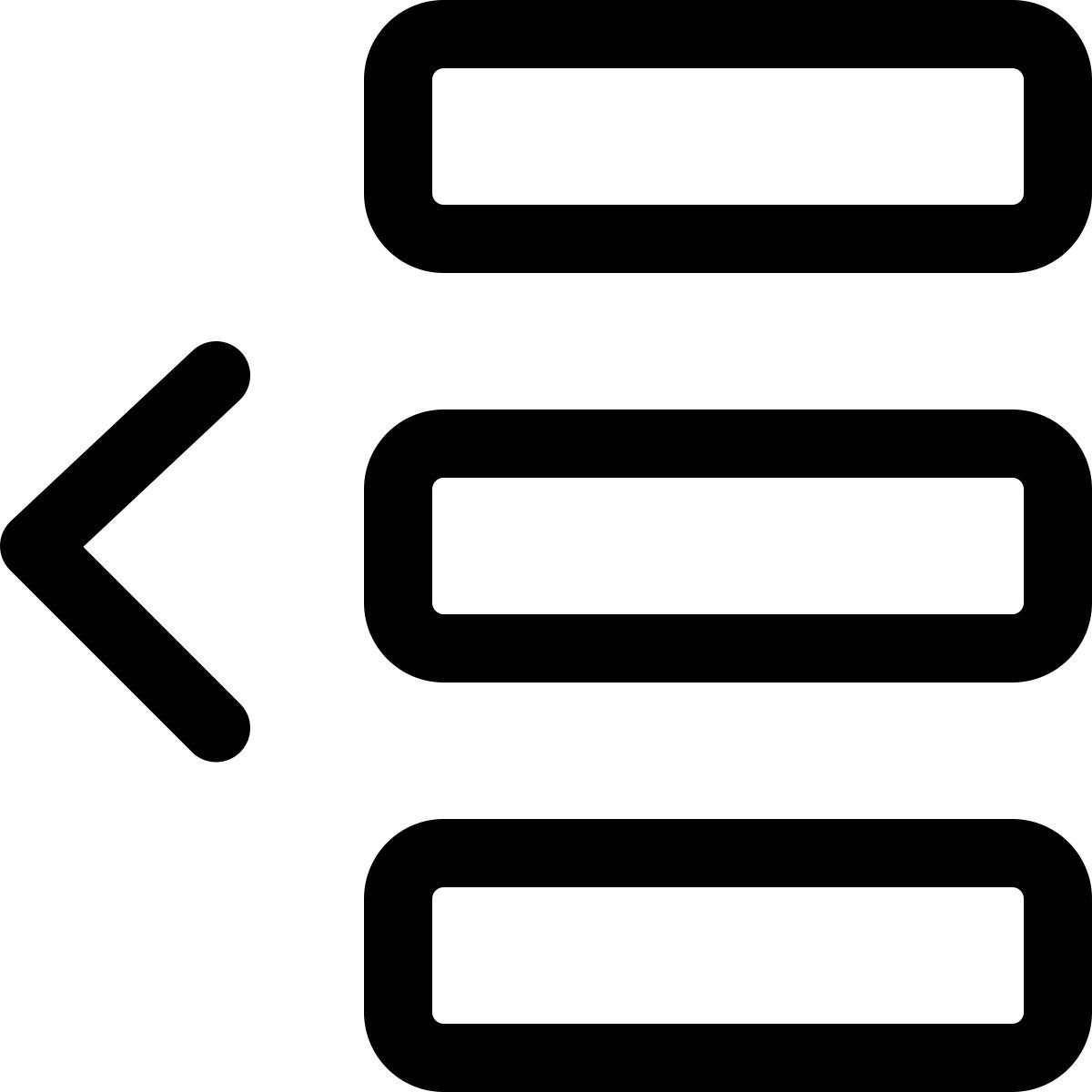move document list object left direction margin line icon