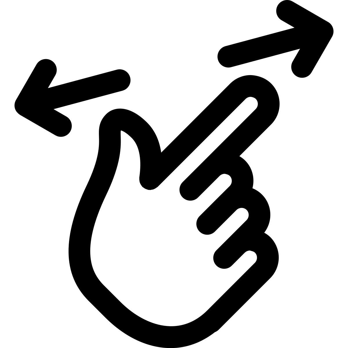 two finger zoom out icon