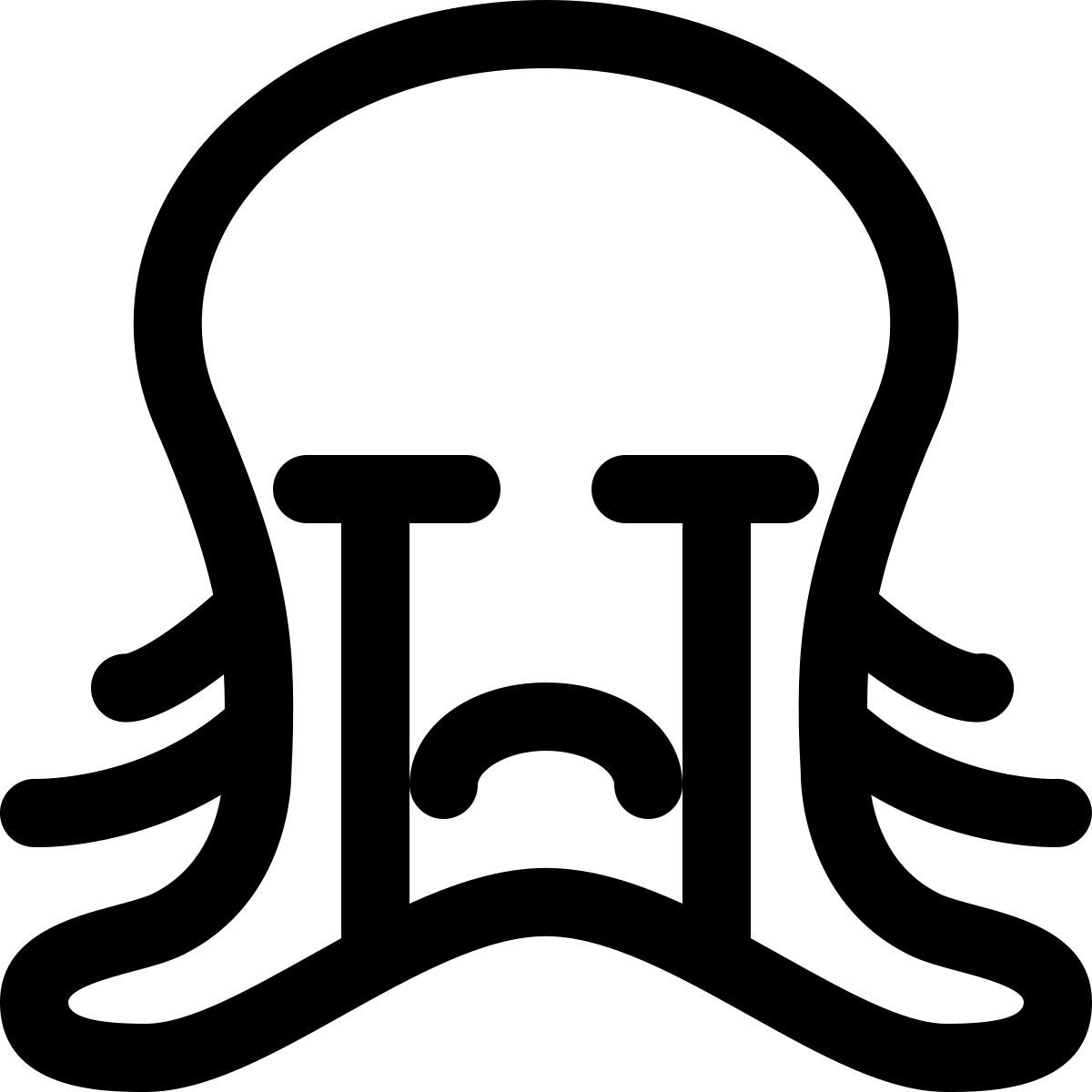 octopus crying pictorial representation with heavy tears flowing icon