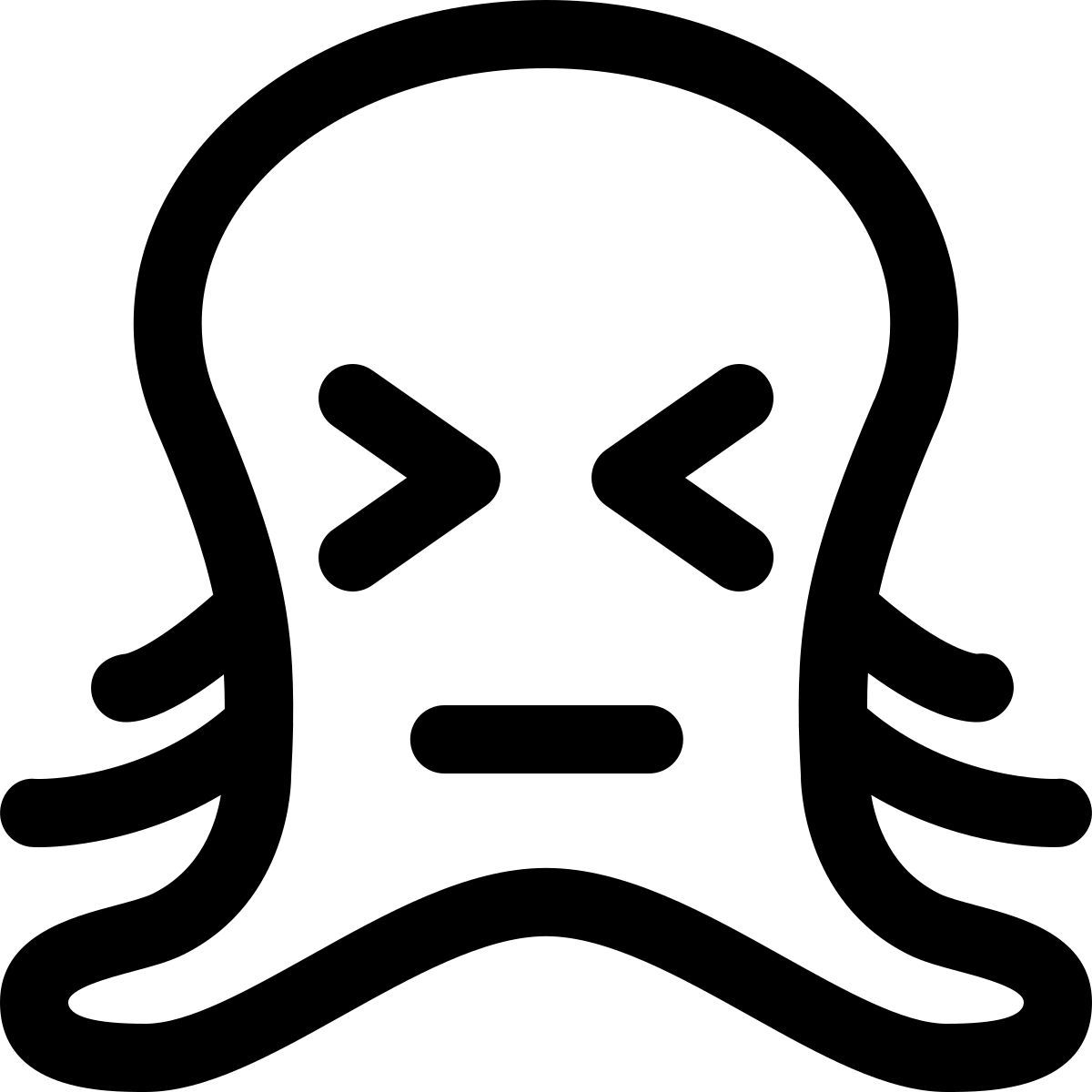 octopus squint and grinning eyes emoticon facial expression icon