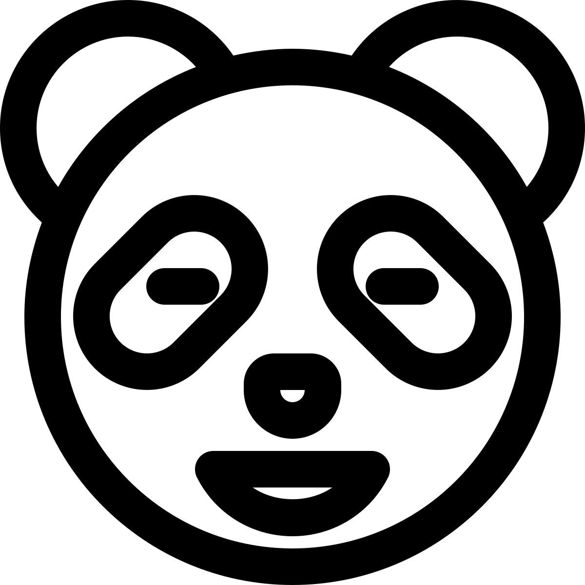 panda grinning facial expression with eyes closed icon