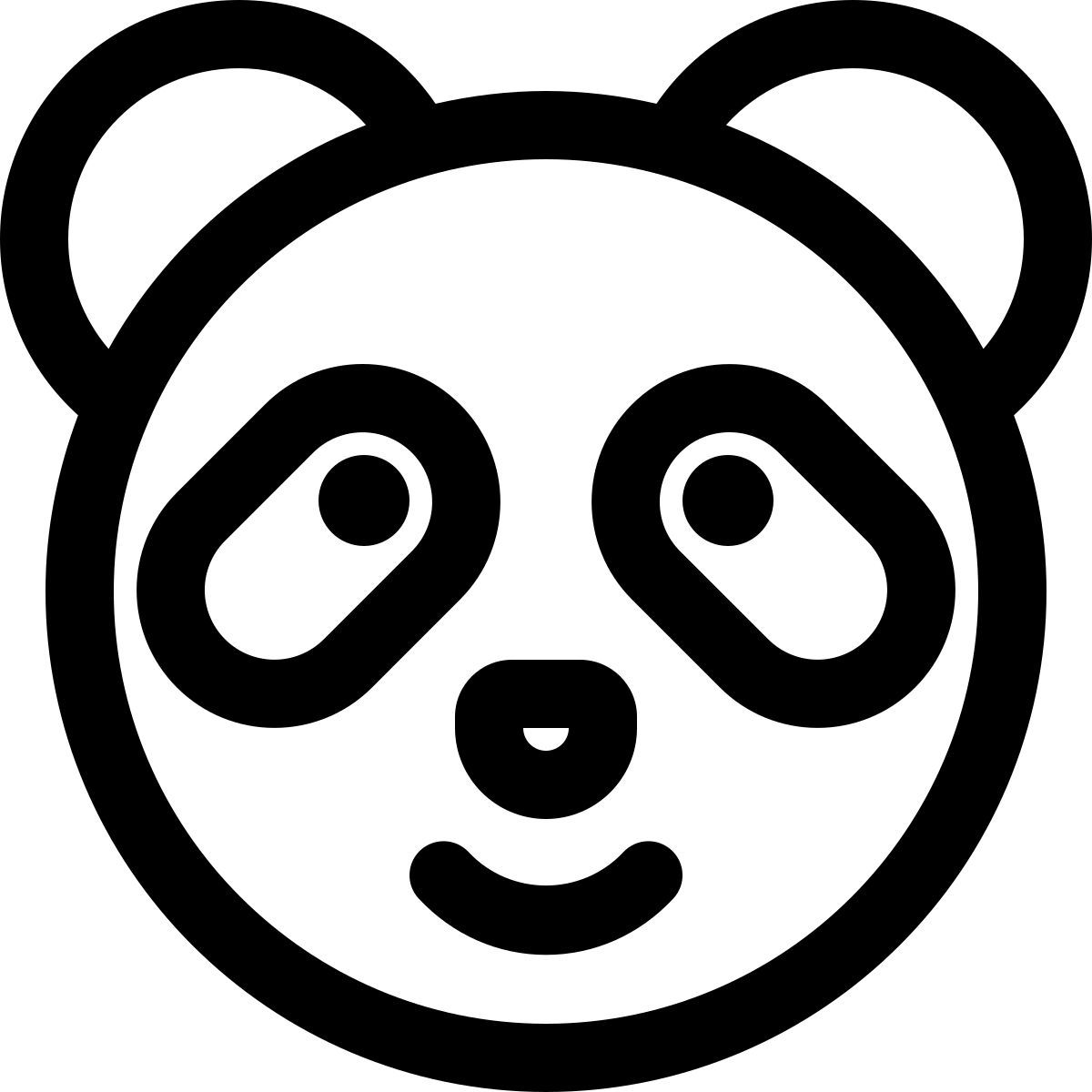 panda pictorial representation chat emoticon on messenger icon
