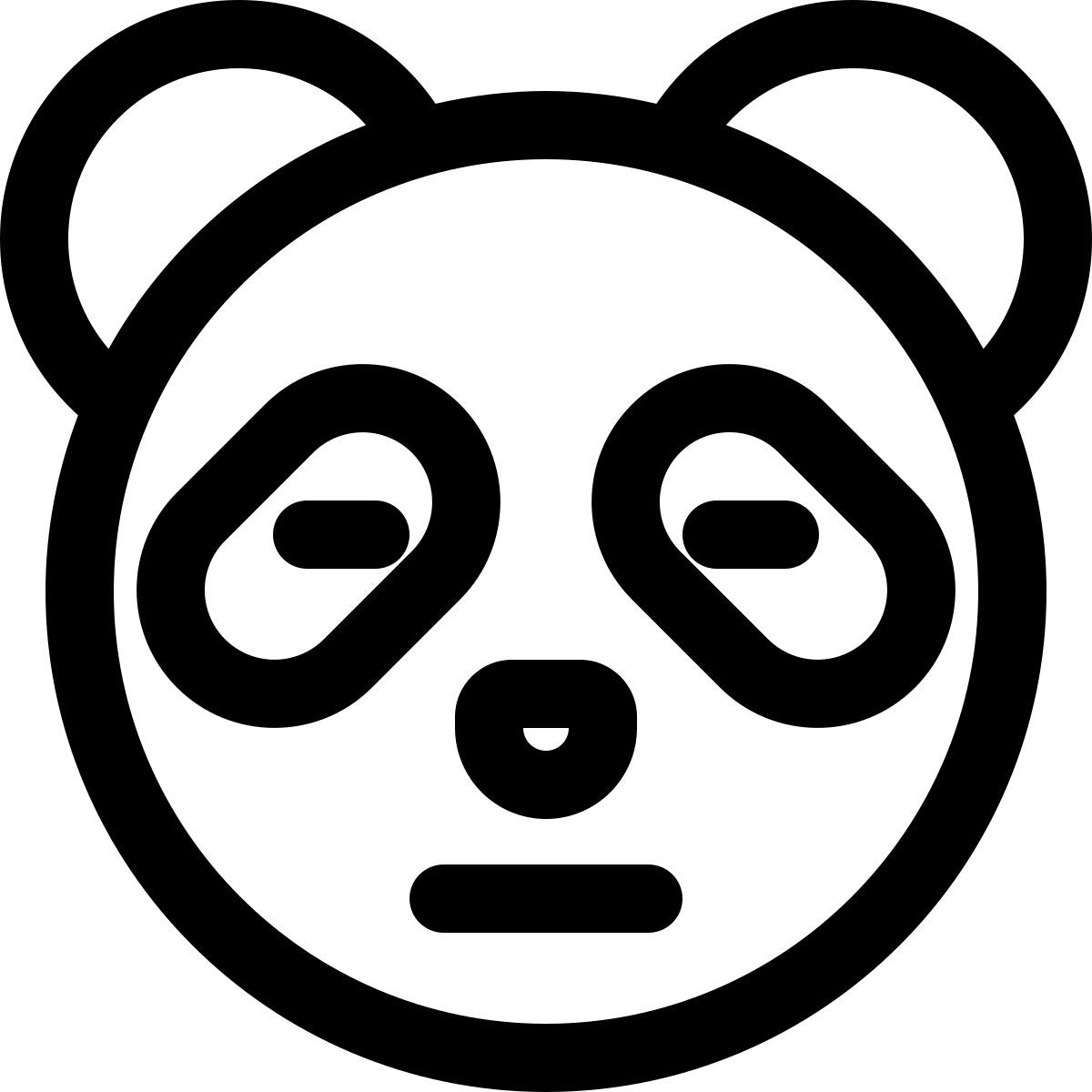 panda with eyes closed emoticon shared on social media icon