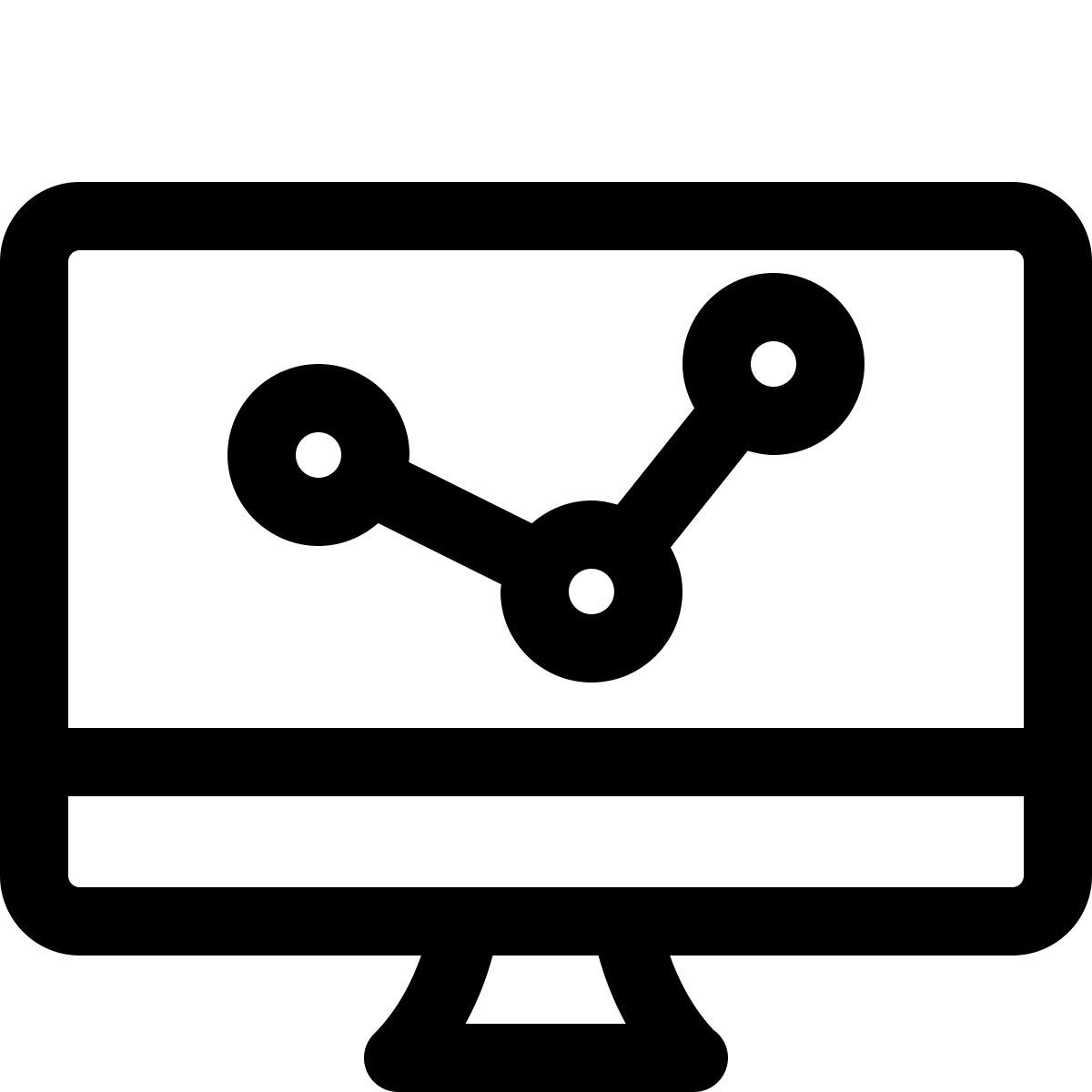 ordinateur avec graphique linéaire icon