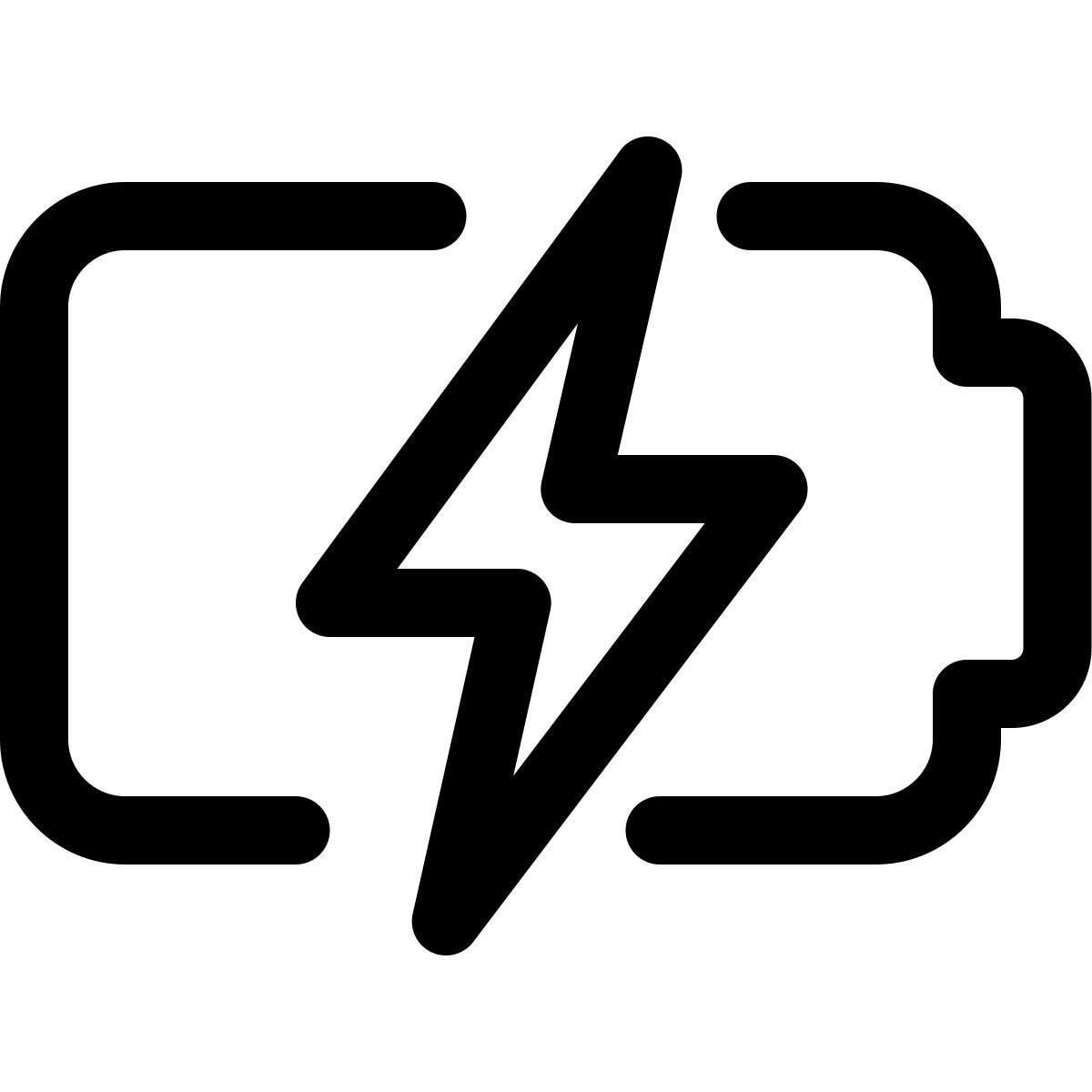 phone charging indication logotype with bolt logotype icon