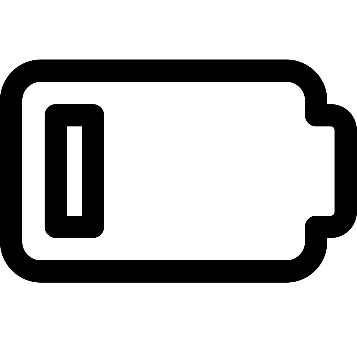 phone low battery power level indication isolated on a white background icon