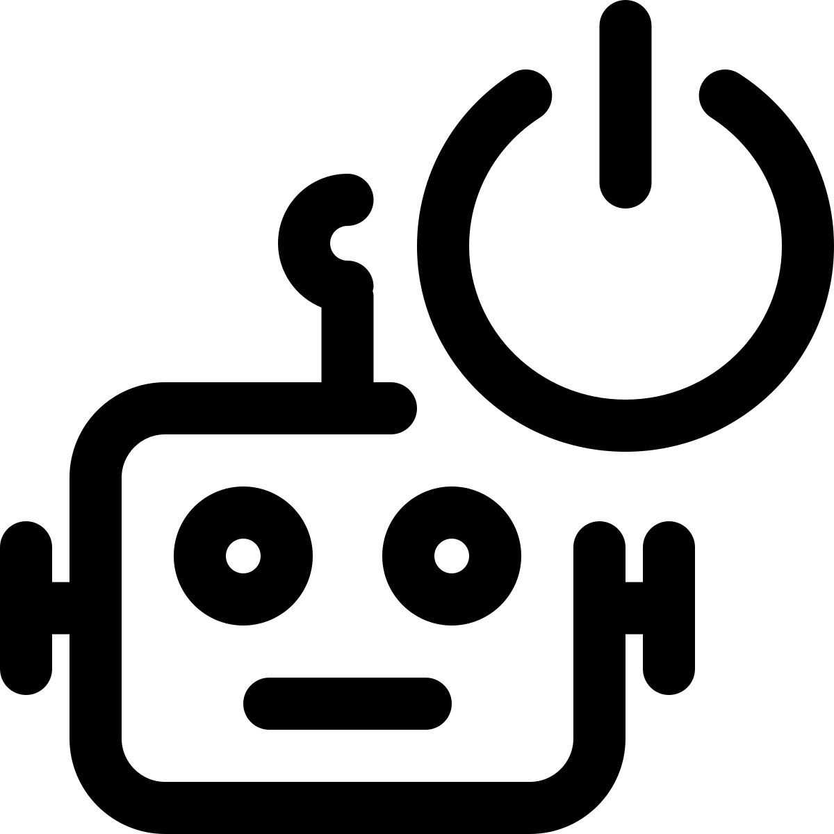 einschaltknopf des roboters icon