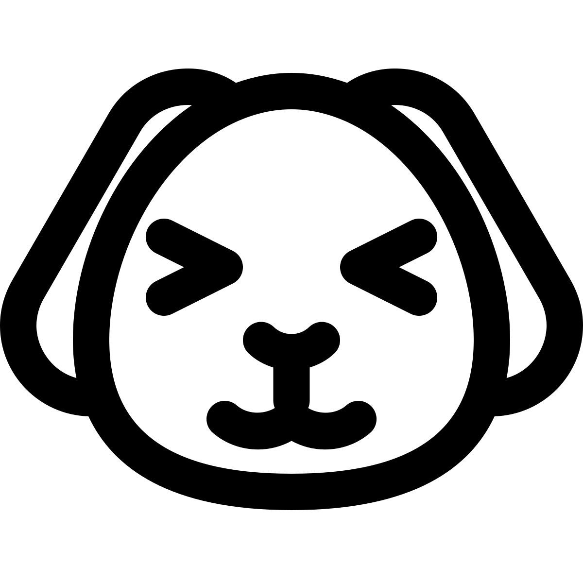 puppy squint and grinning eyes emoticon facial expression icon