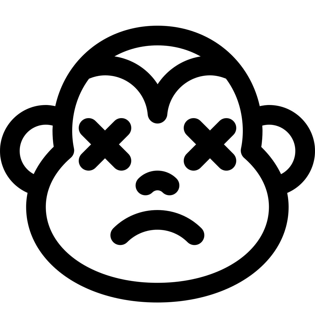relaxed and neutral monkey facial expression emoticori icon