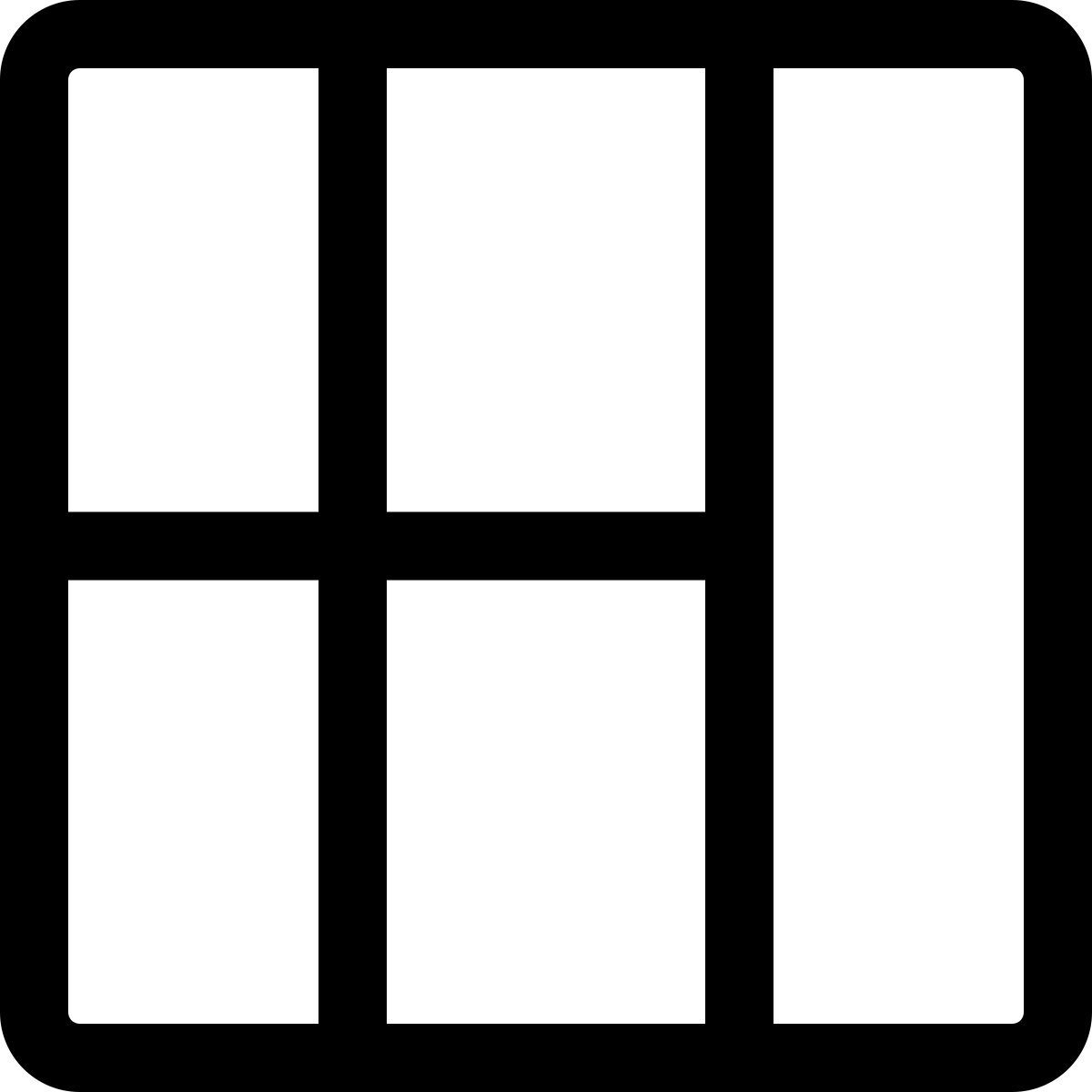 오른쪽 사이드바가 있는 그리드 icon