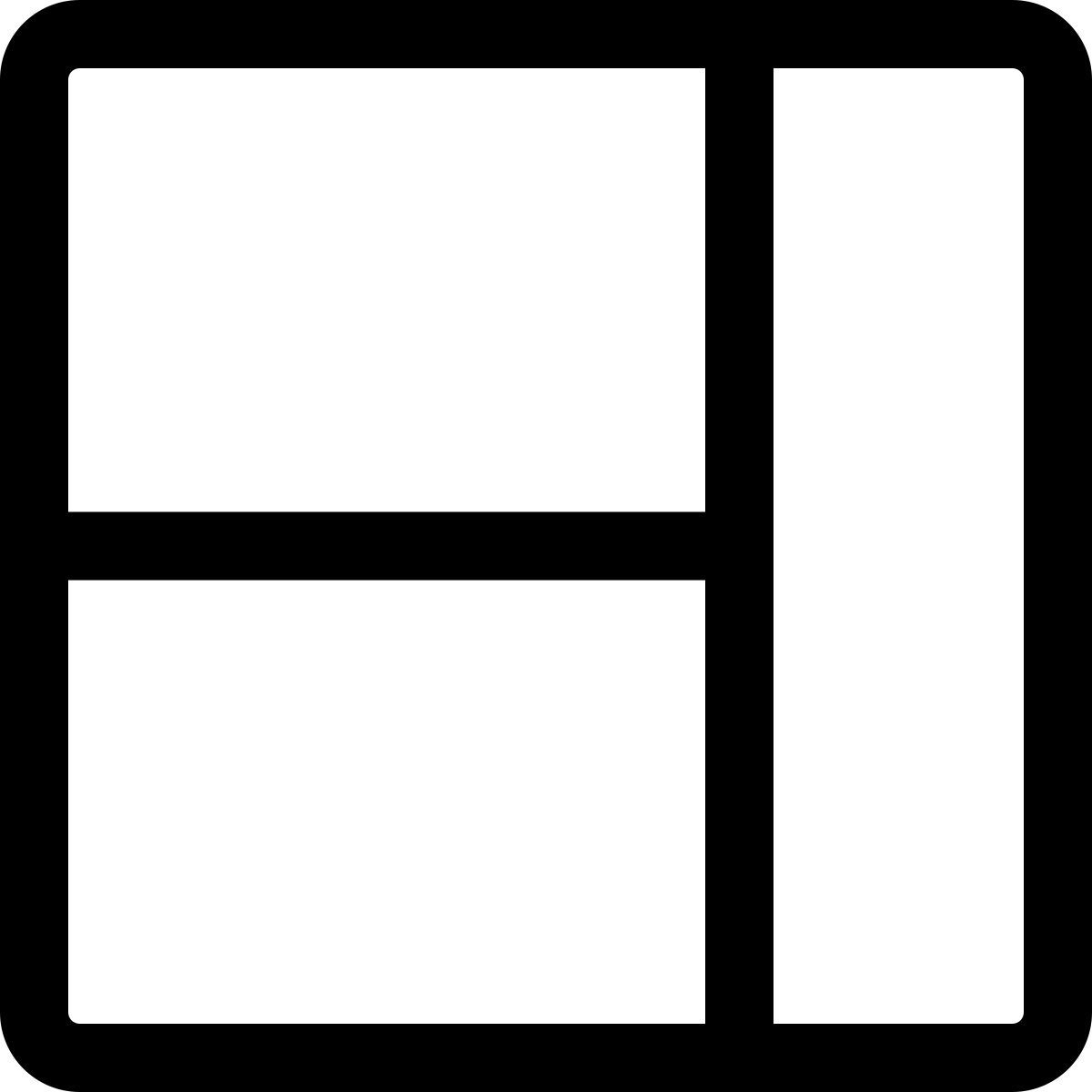 layout della barra laterale destra icon