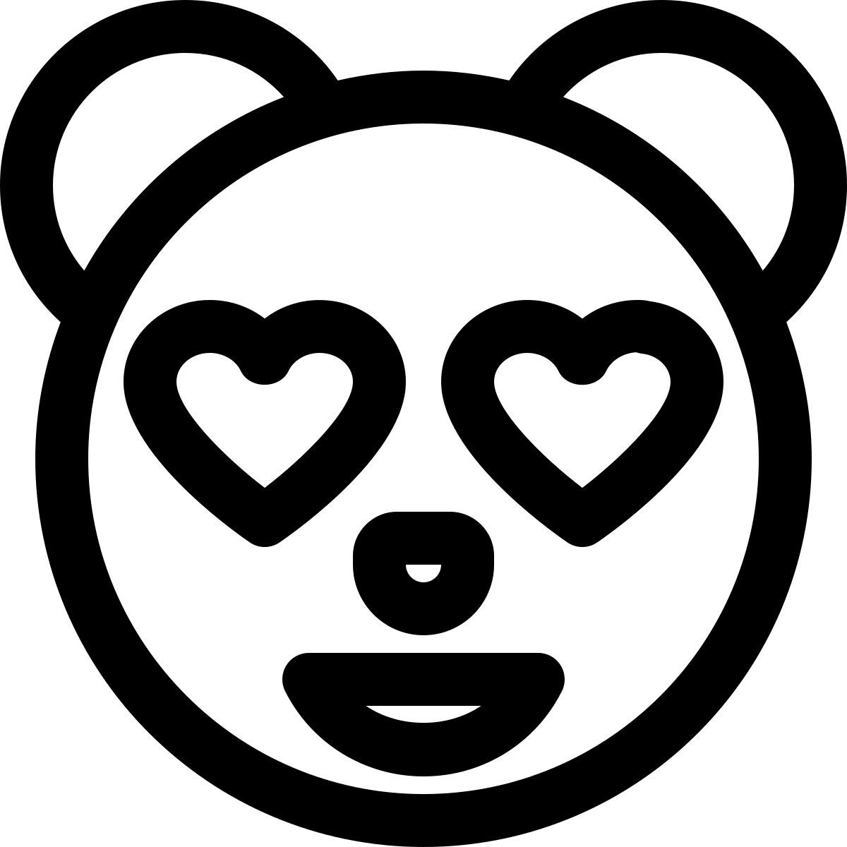 romantic happy panda with heart eyes in love emoji icon