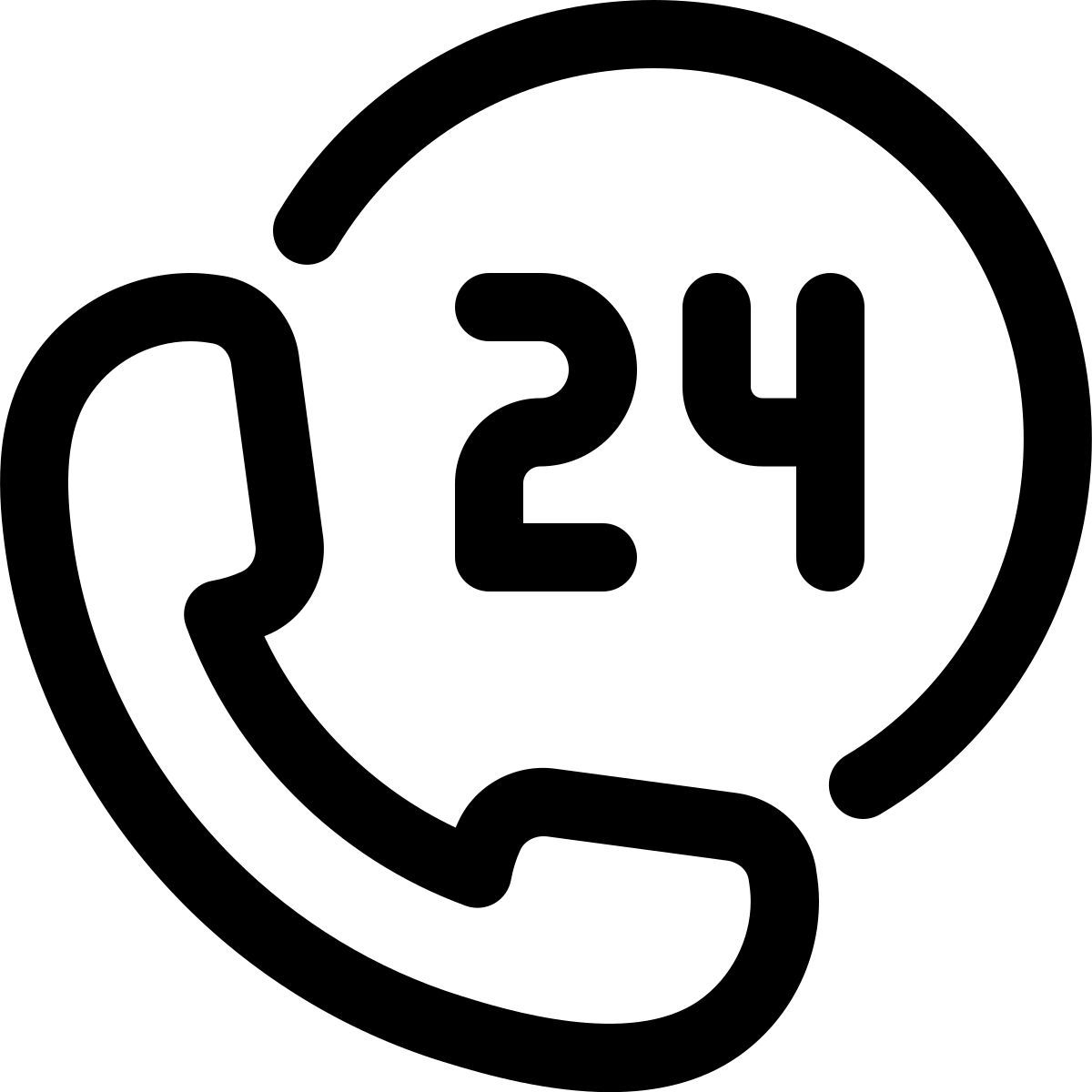 24 hours phone service icon