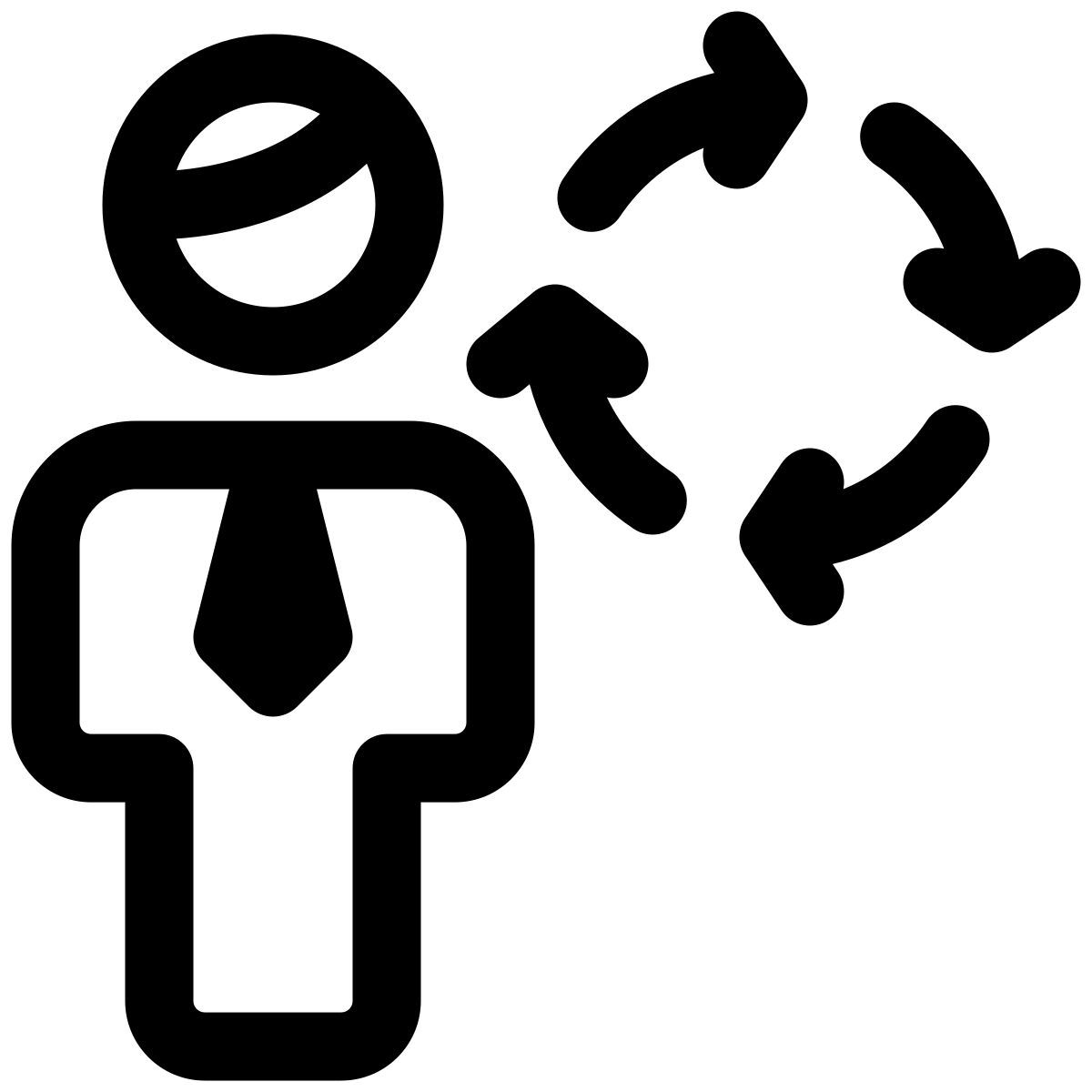 routine shift for manager the work process with loop arrows icon
