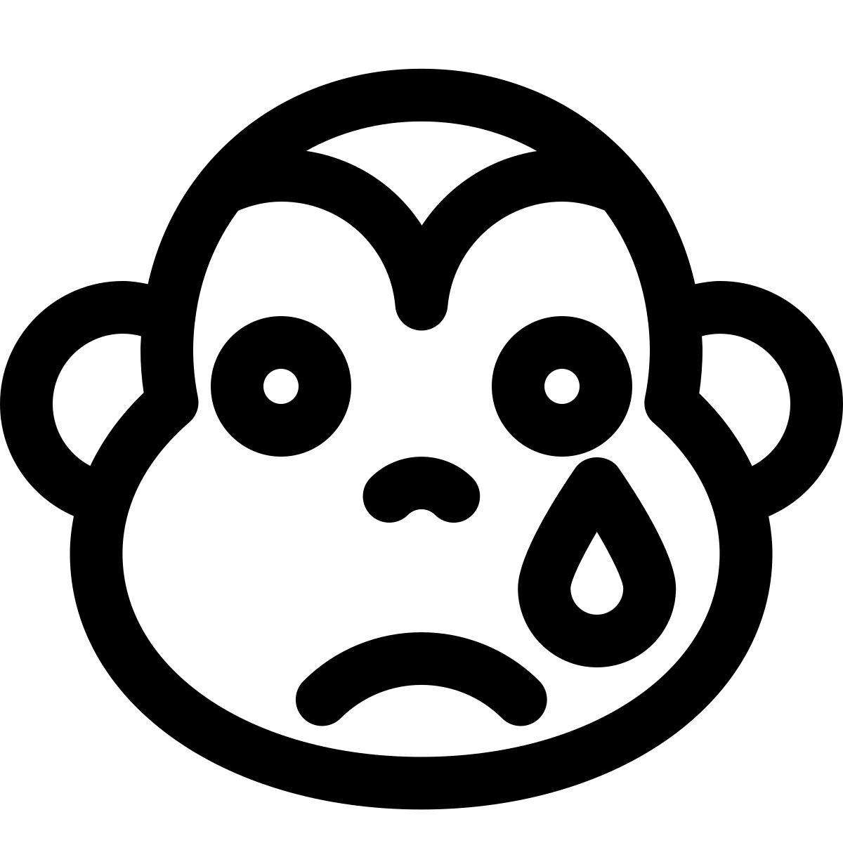 emoji de macaco triste com uma lágrima escorrendo icon