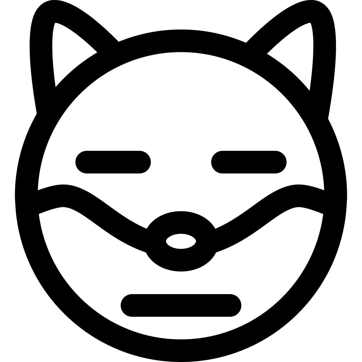 sad neutral dog face emoji with flat mouth expression icon
