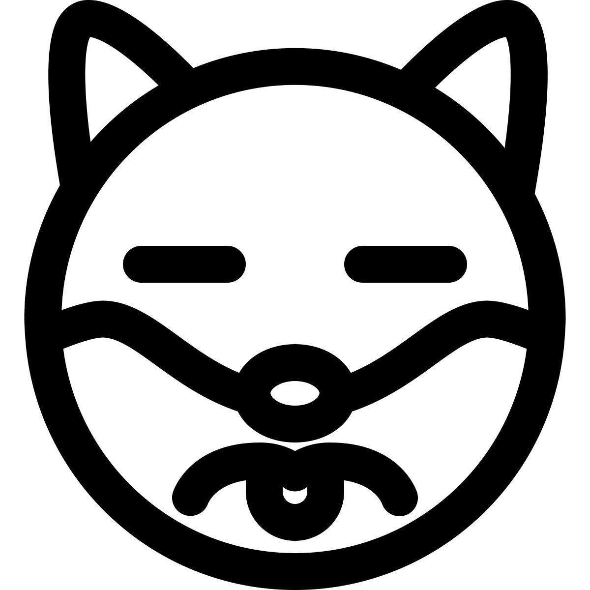 trauriger hund mit herausgestreckter zunge emoji icon