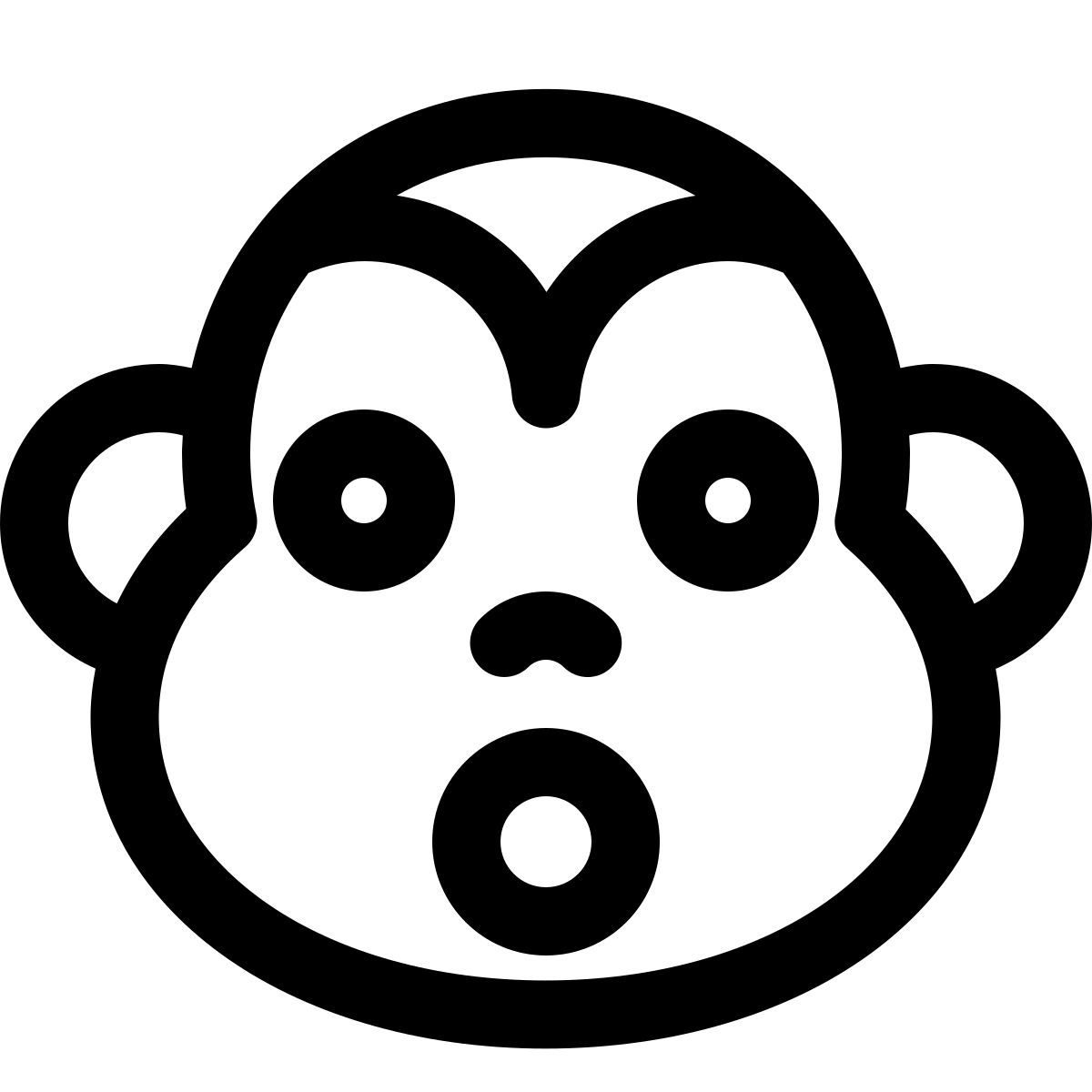 shock expression monkey emoticon with wide open mouth icon