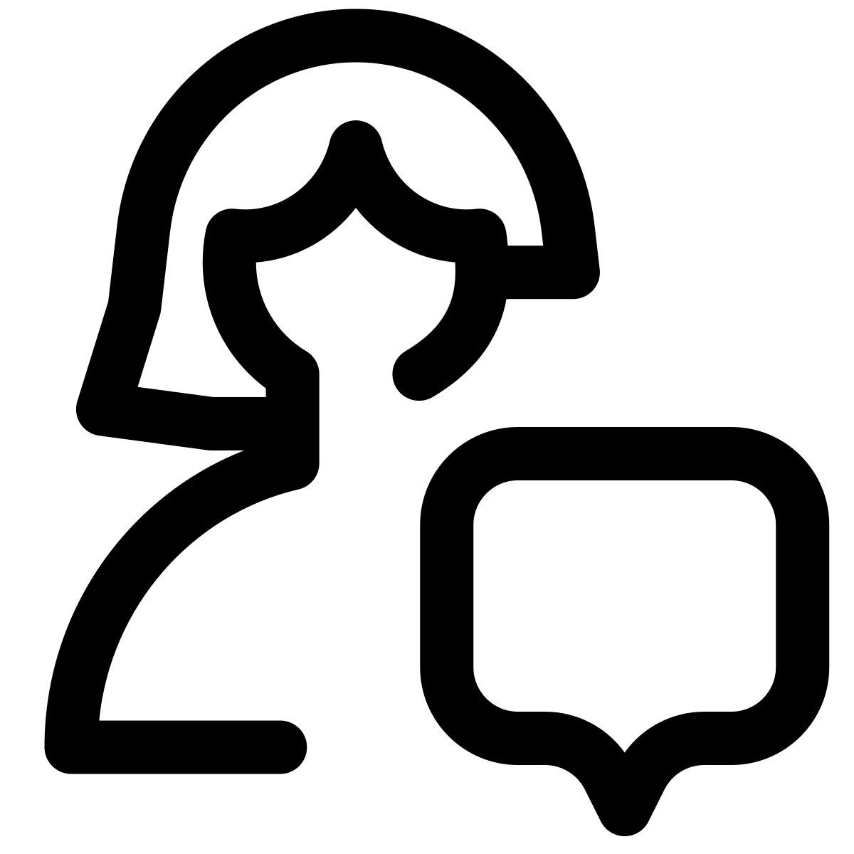 Single female user chatting with their family members icon