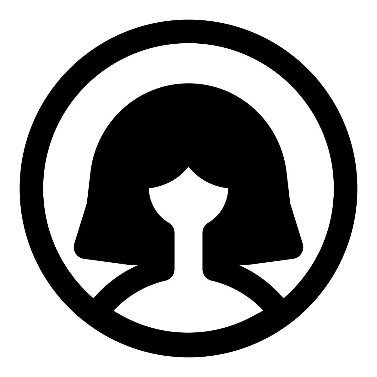 single female user profile picture layout for online social media dashboard icon
