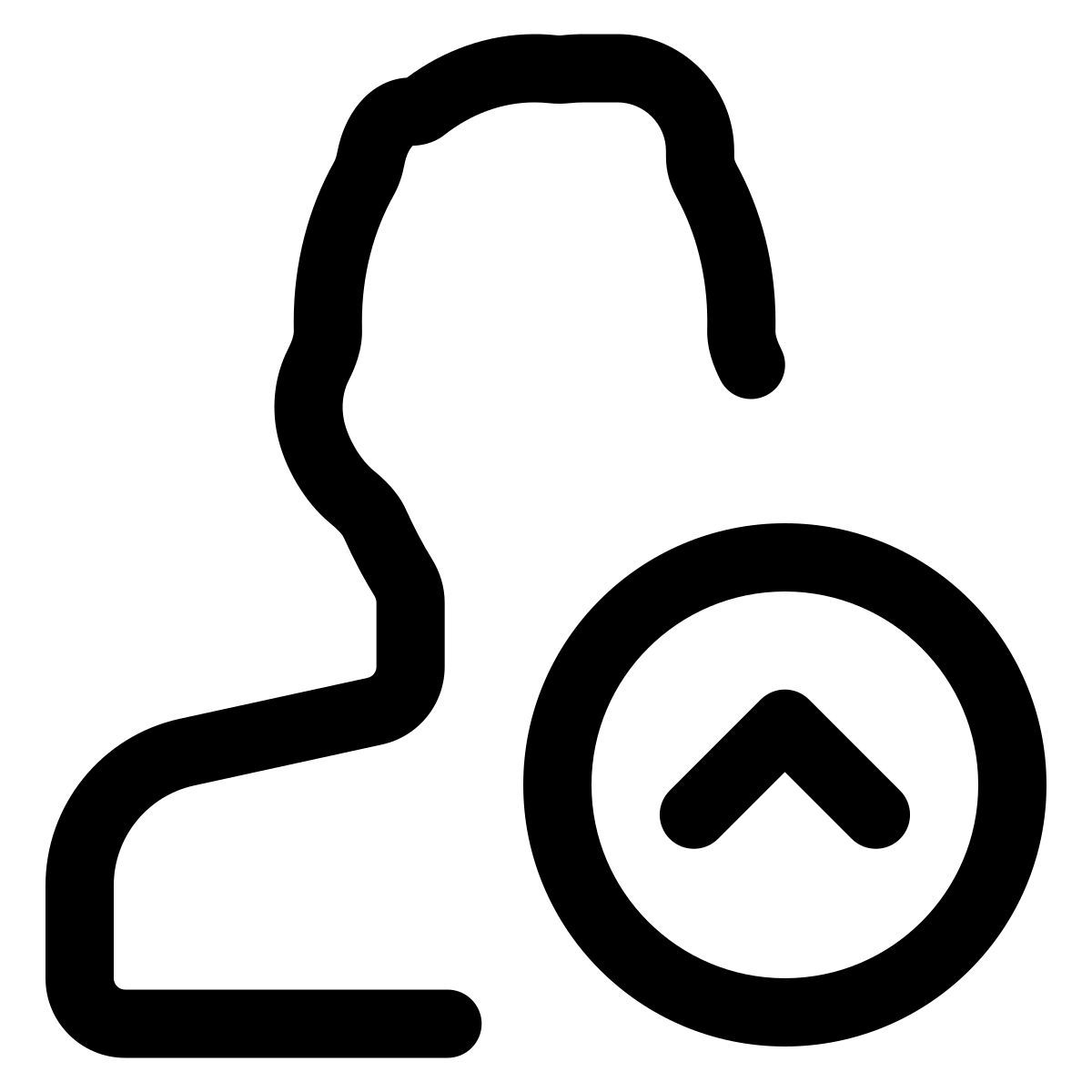 up arrow user icon