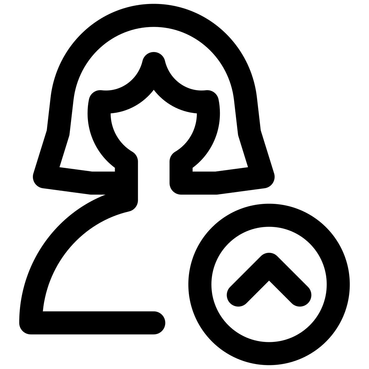 single user with up direction arrow for straight navigation icon