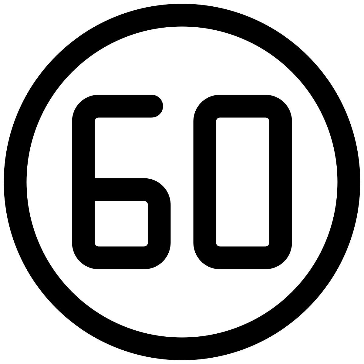 60 mph speed sign icon