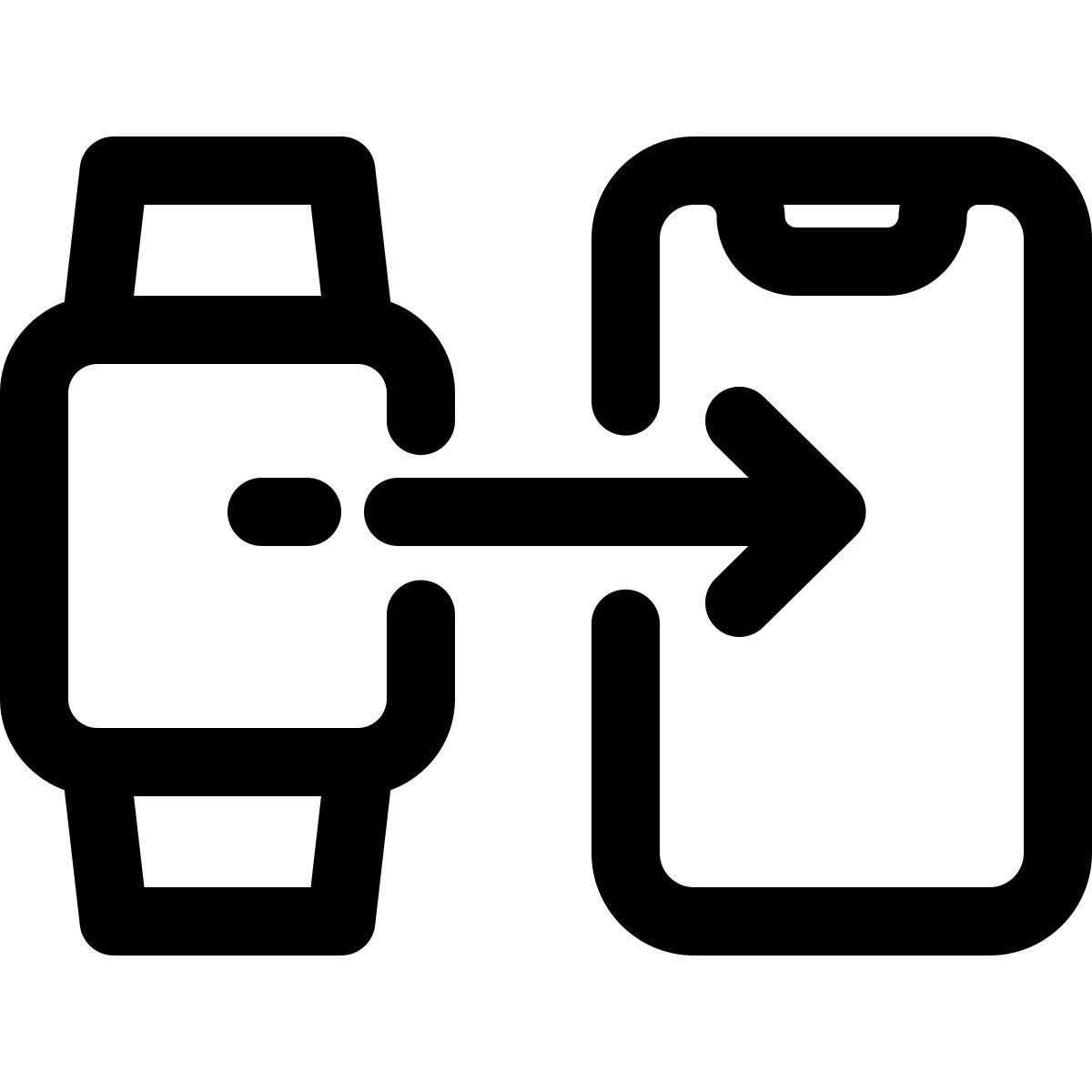 smartwatch sendet medien direkt an mobiltelefon icon
