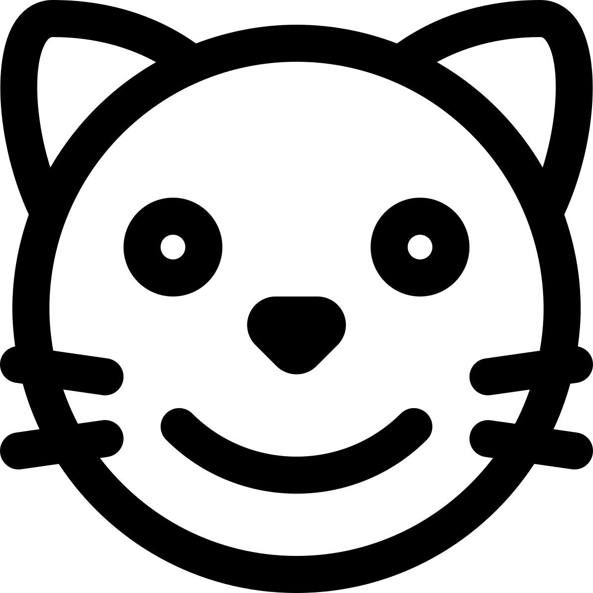 lächelndes katzengesicht emoticon im internet geteilt icon