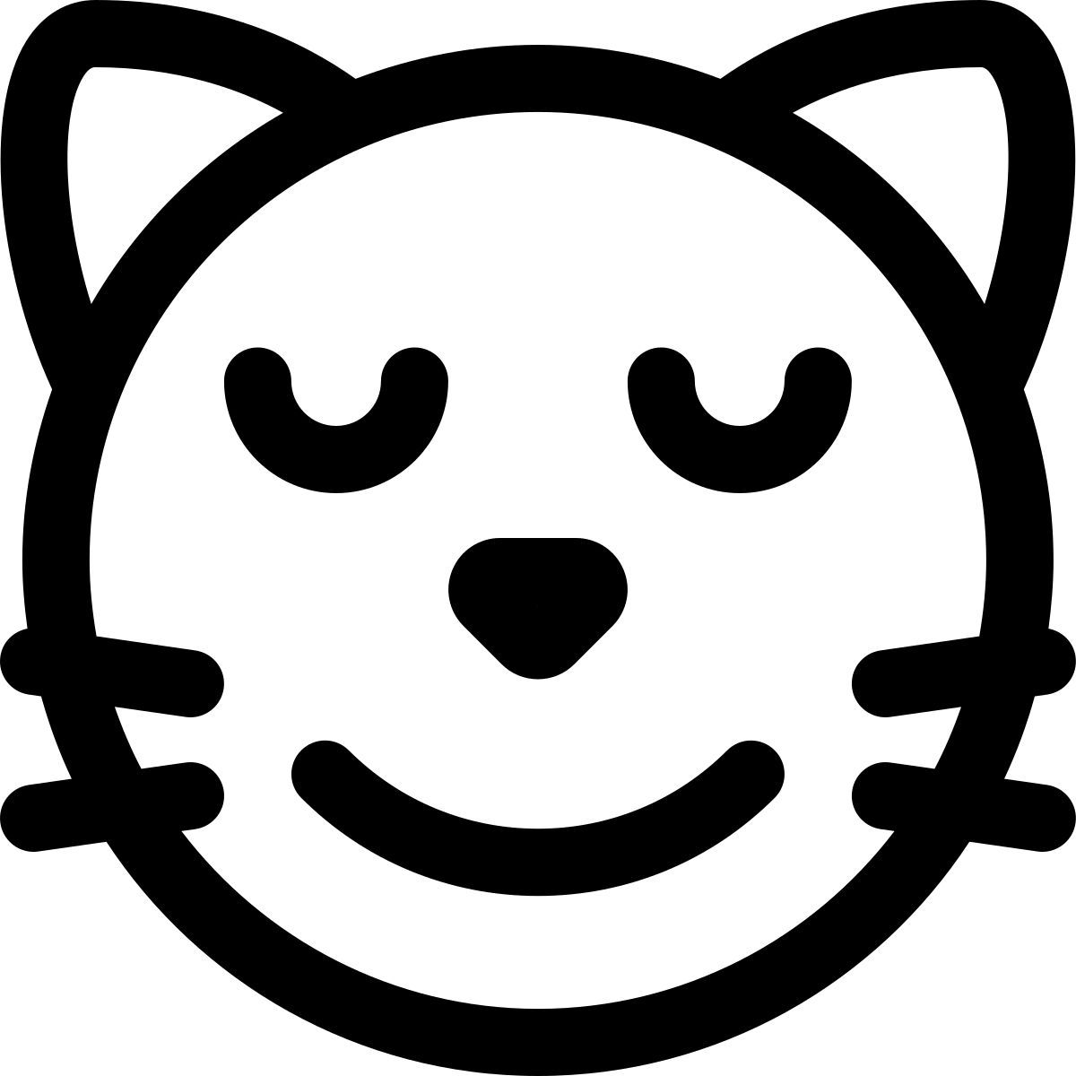 lächelndes katzengesicht mit geschlossenen augen emoji icon