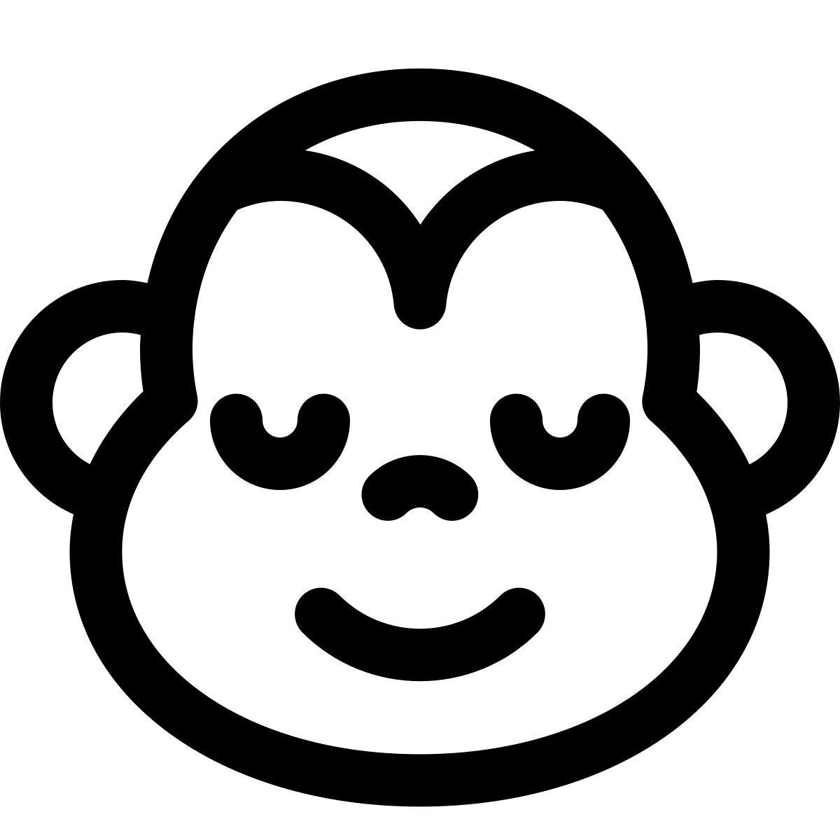 smiling monkey emoticon with eyes closed pictorial representation icon