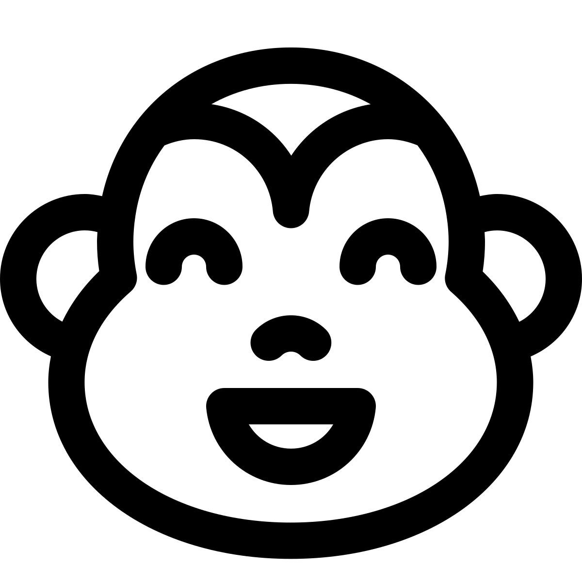 smiling monkey grinning facial expression with mouth wide open icon