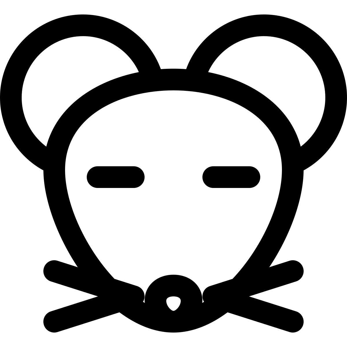 smiling mouse with eyes closed emoticon shared on social media icon