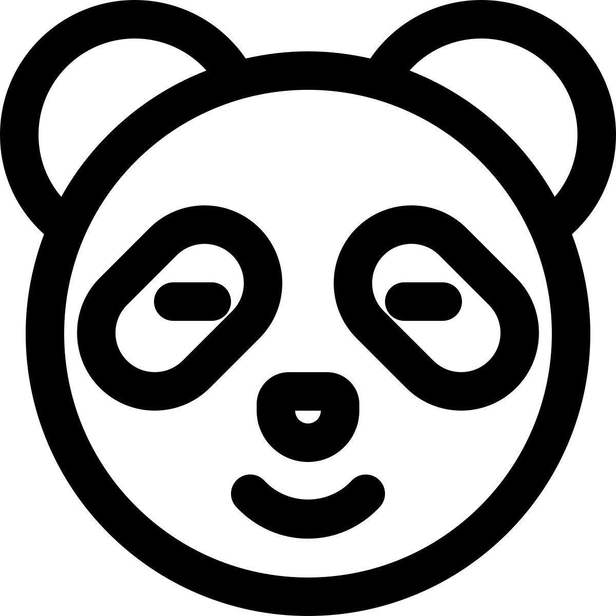 smiling panda emoticon with eyes closed pictorial representation icon