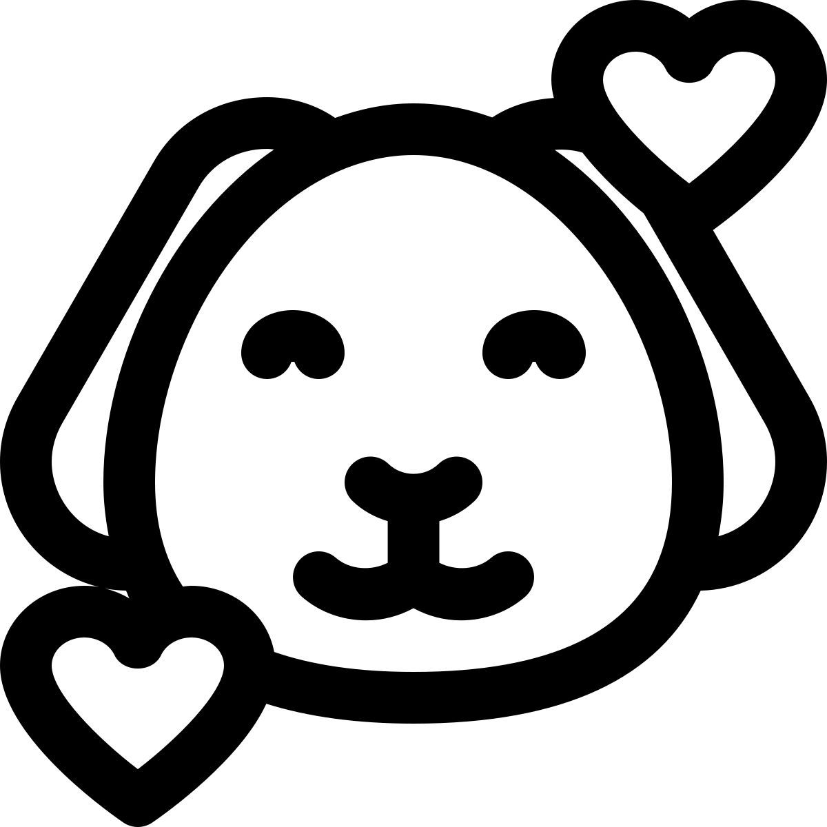smiling puppy with hearts revolving around face emoticon icon