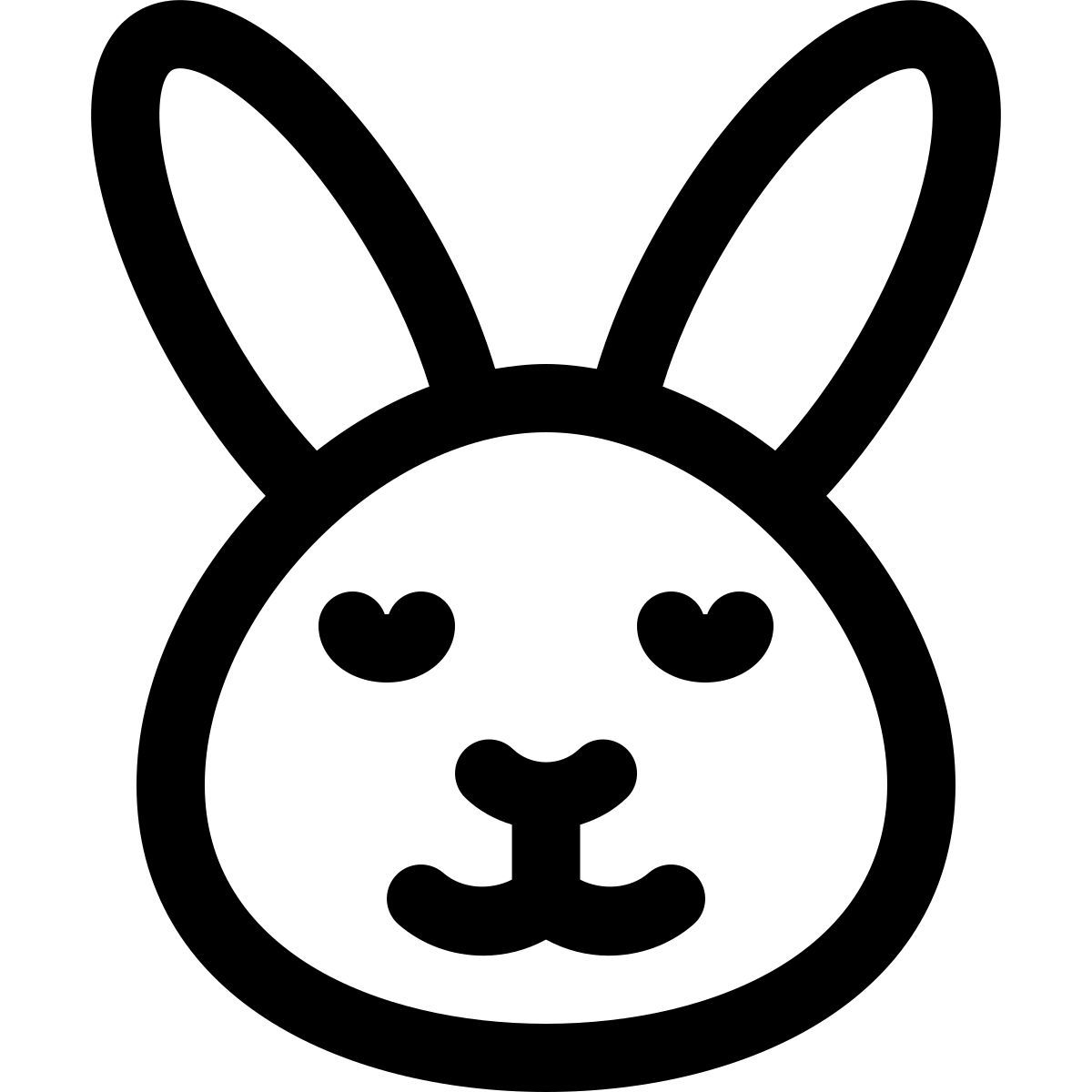 smiling rabbit emoticon with eyes closed pictorial representation icon