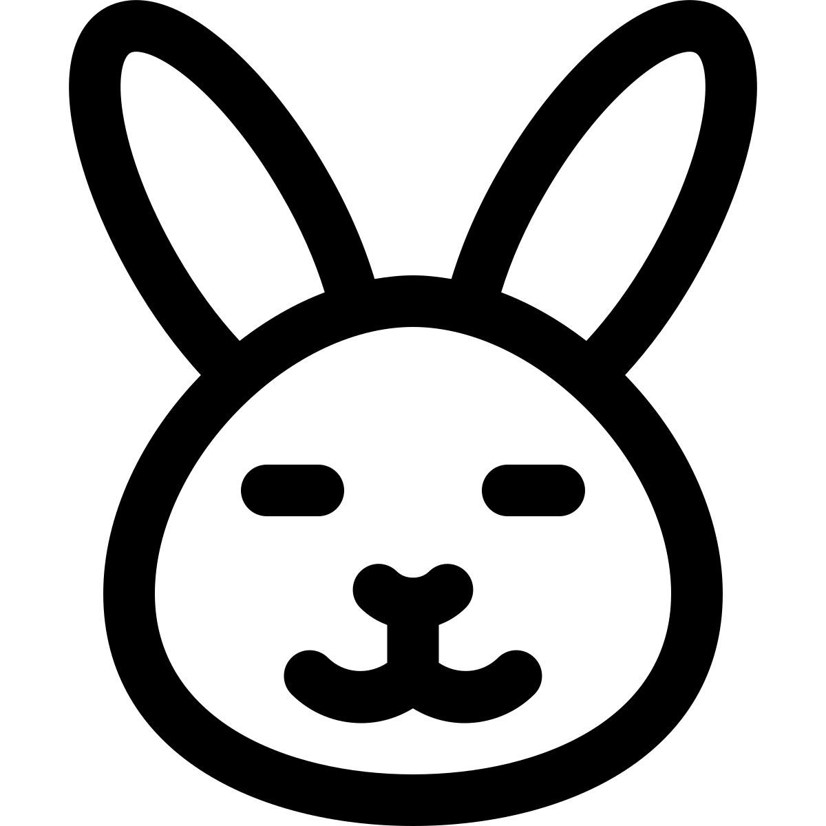 smiling rabbit with eyes closed emoticon shared on social media icon