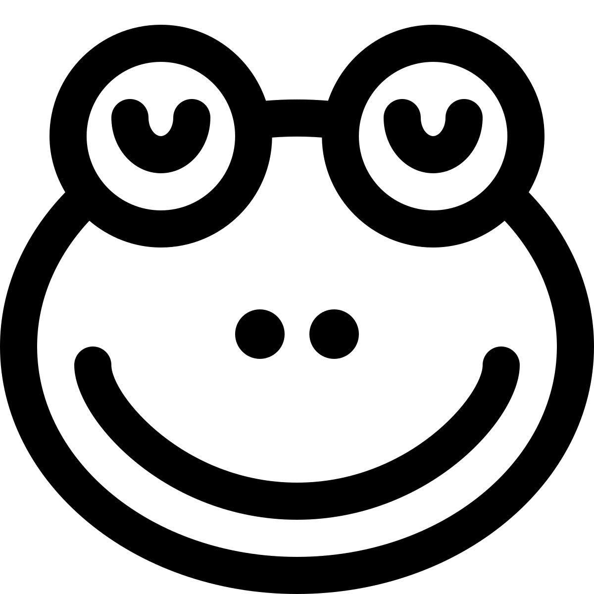 smiling toad emoticon with eyes closed pictorial representation icon