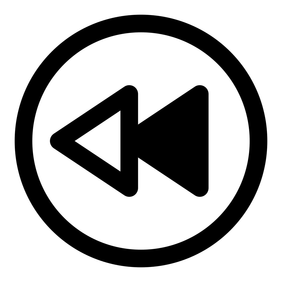 pulsante di riavvolgimento icon