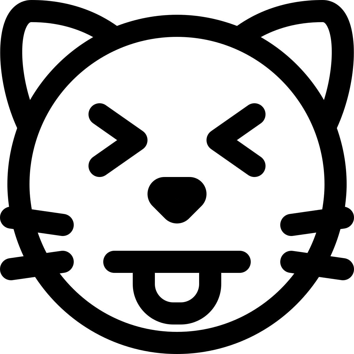squinting cat with tougue out and eyes closed emoticon icon