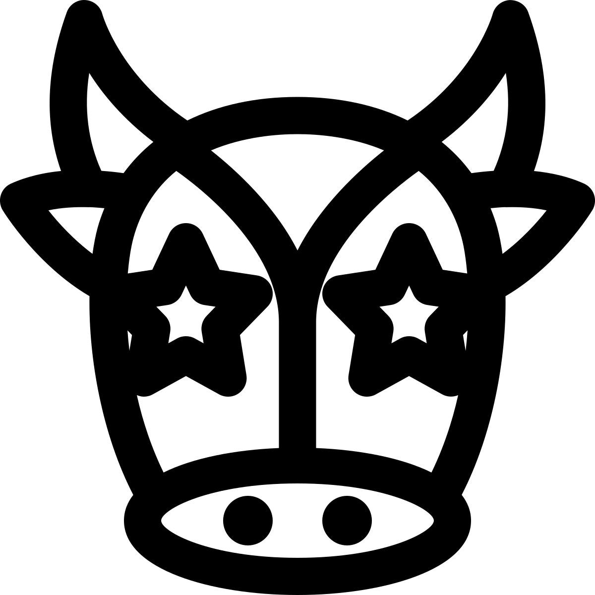 emoticon con stella incollata sugli occhi della mucca domata icon