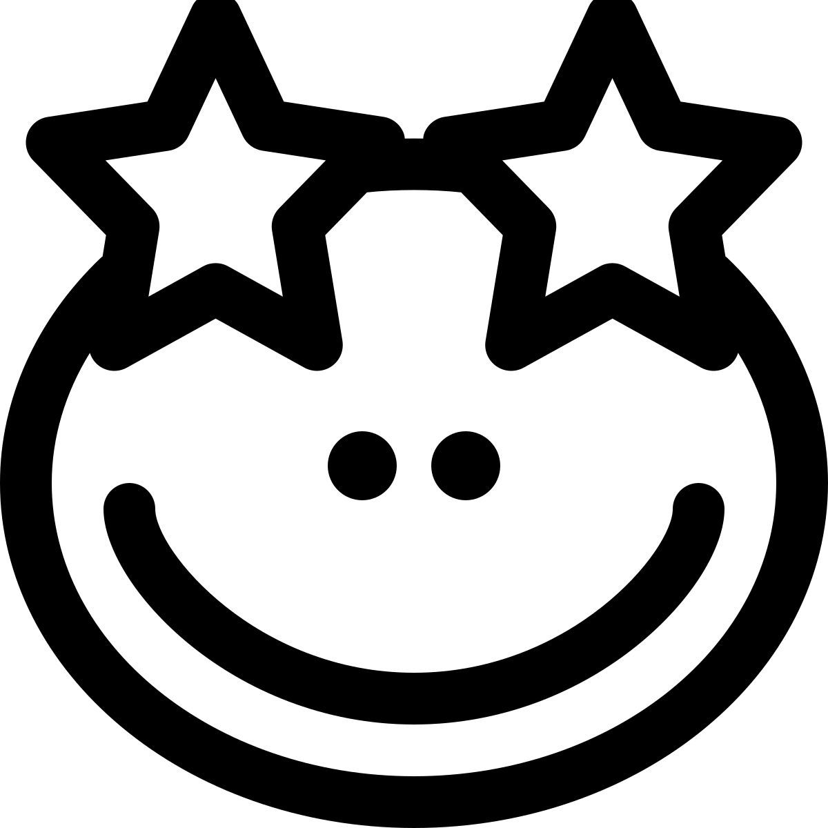 star stuck on eyes of frog emoticon icon