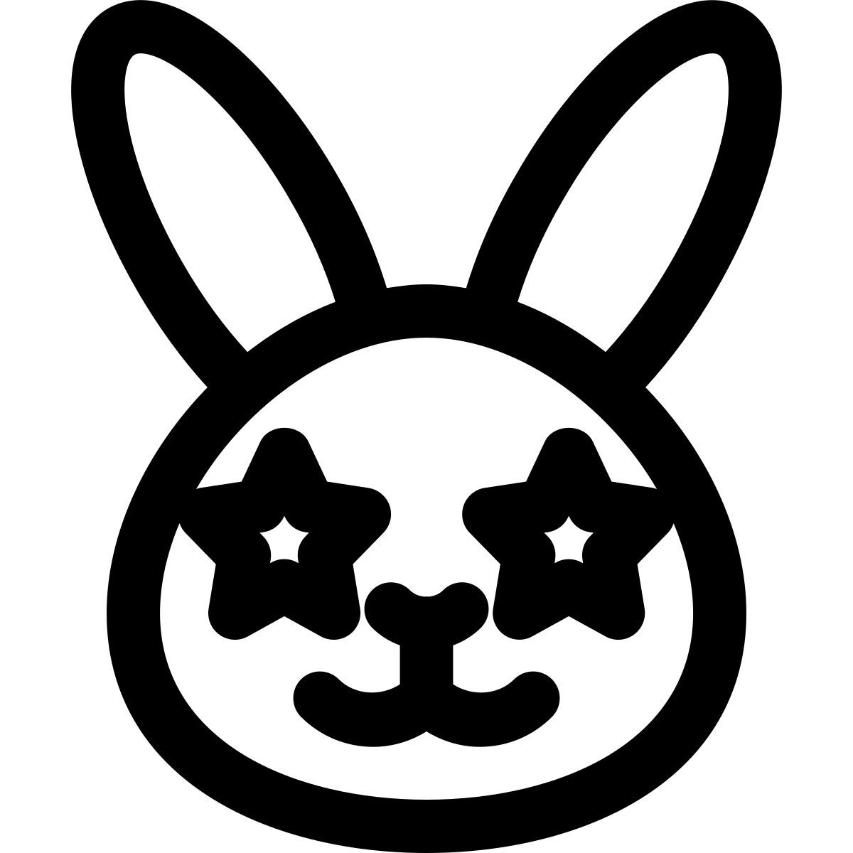 emoticon de estrella pegada en los ojos del conejo icon