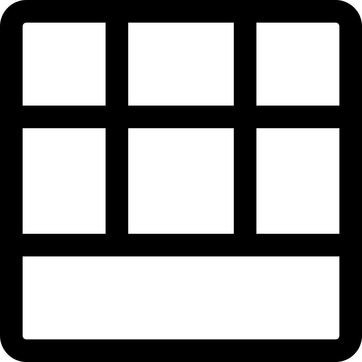 grille avec rangée inférieure icon